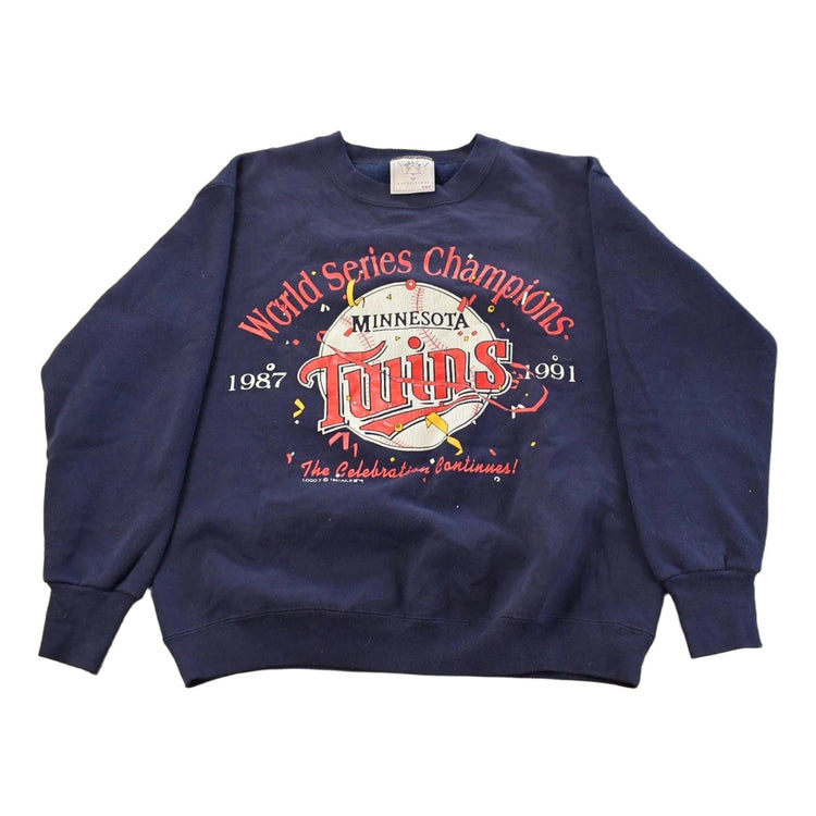 Vintage 1991 Minnesota Twins MLB World Series Champions Crewneck Sweatshirt Men's Medium