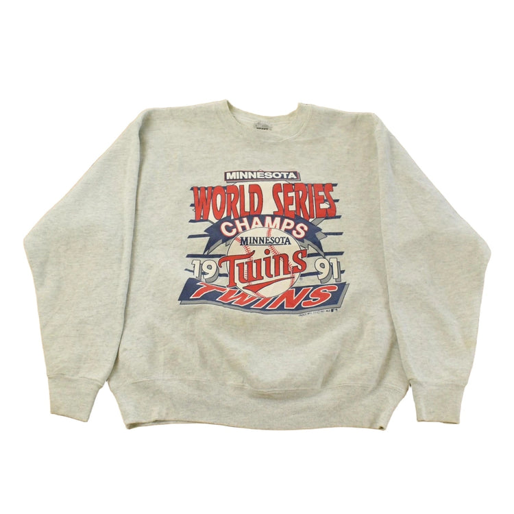 Vintage 1991 Minnesota Twins MLB World Series Champions Crewneck Sweatshirt Men's M-L