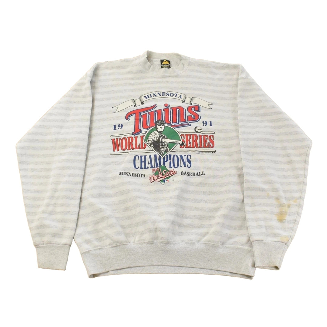 Vintage 1991 Minnesota Twins MLB World Series Champions Crewneck Sweatshirt Men's XL