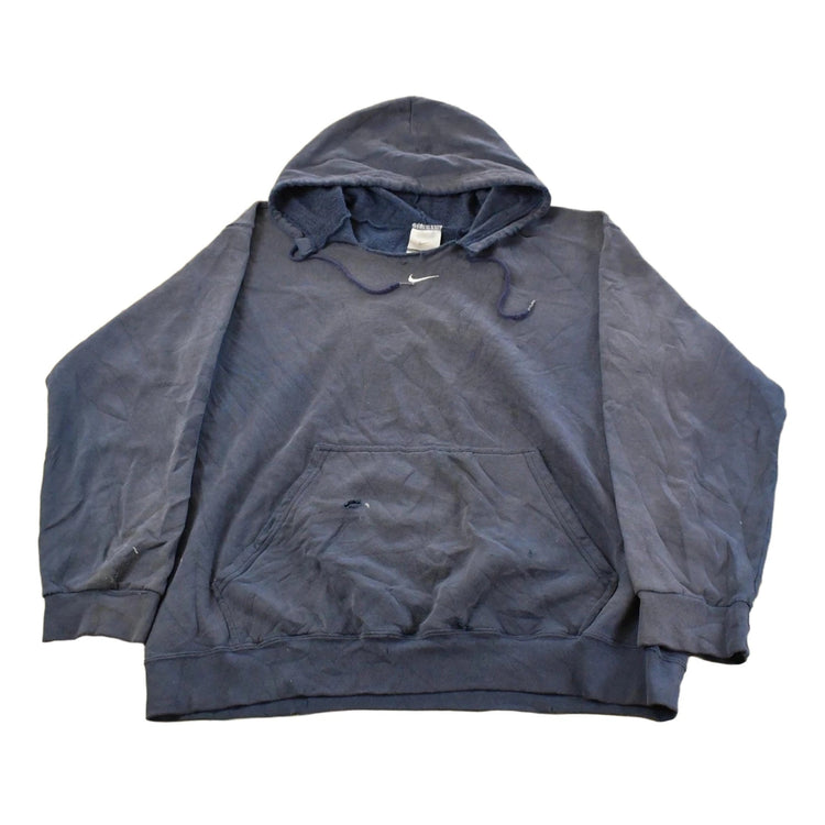 Vintage 2000s Thrashed Nike Embroidered Mini Middle Swoosh Hoodie Men's L
