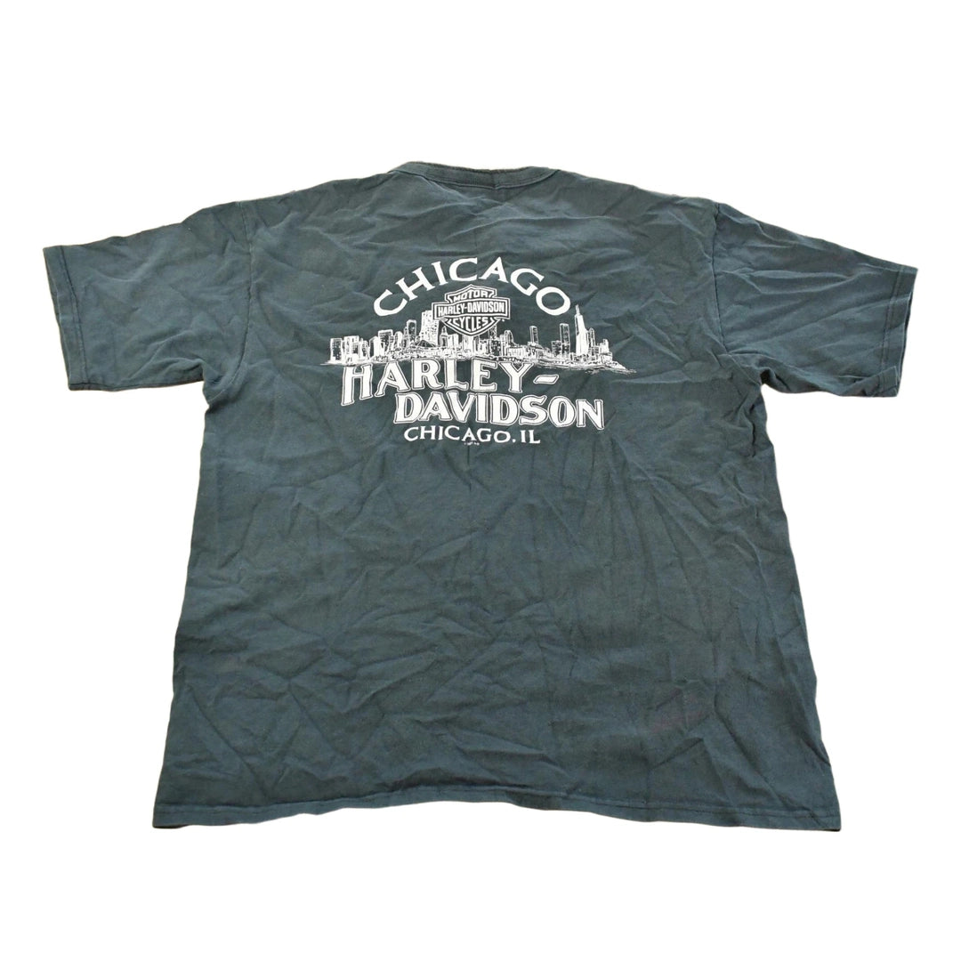 Vintage 2000s Harley Davidson Motorcycles Henley T-Shirt Men's Large