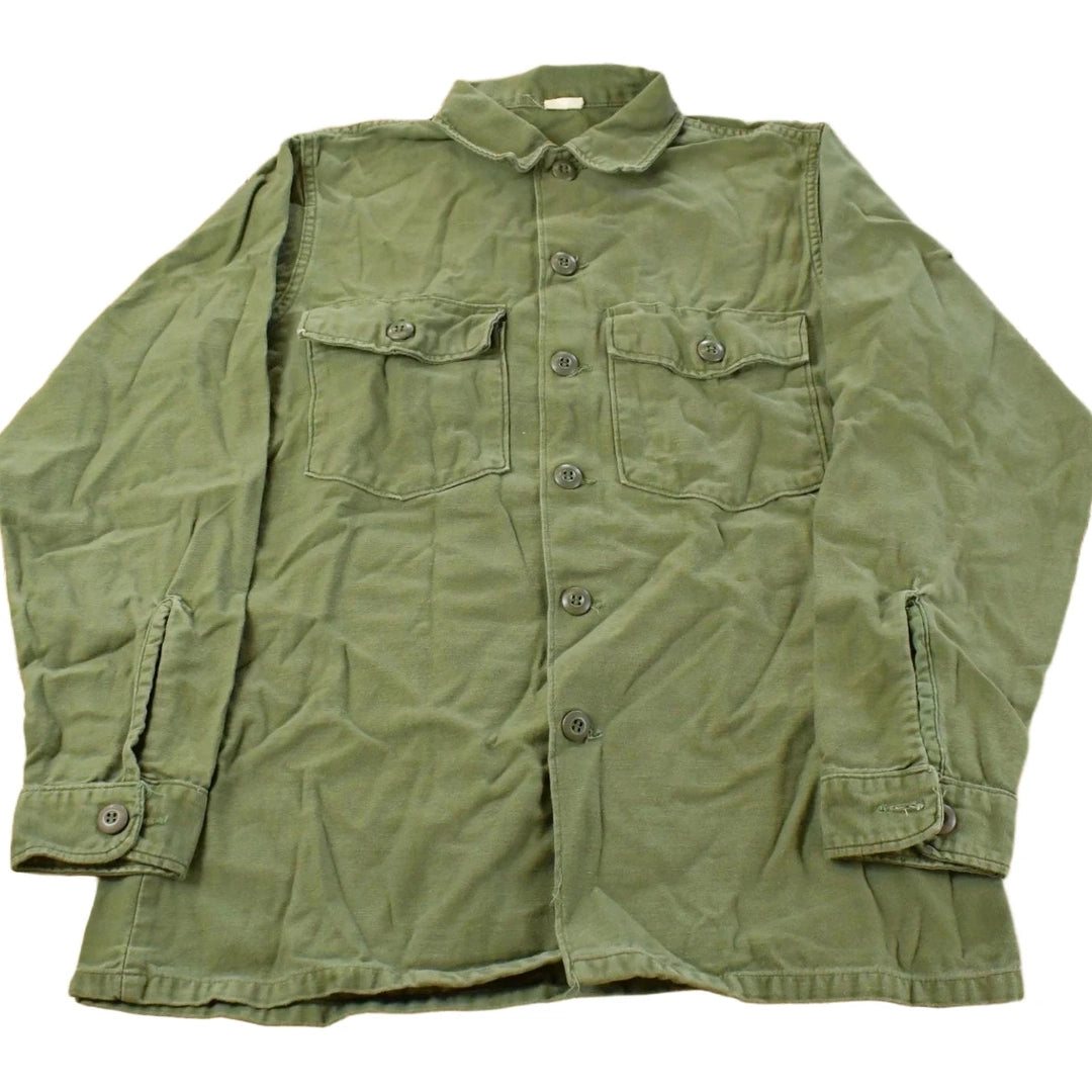 Vintage 1970s OG-107 Military Sateen Shirt Men's Medium