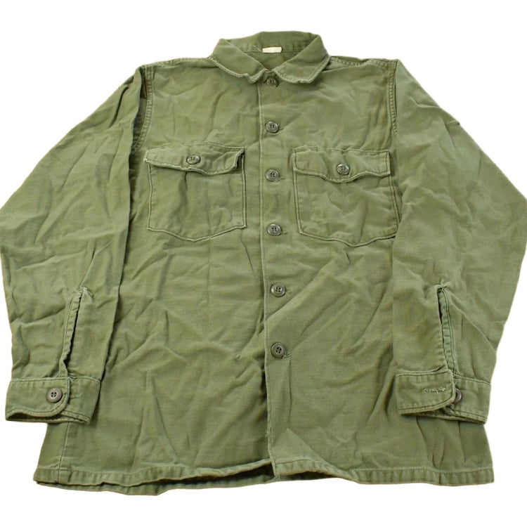 Vintage 1970s OG-107 Military Sateen Shirt Men's Medium