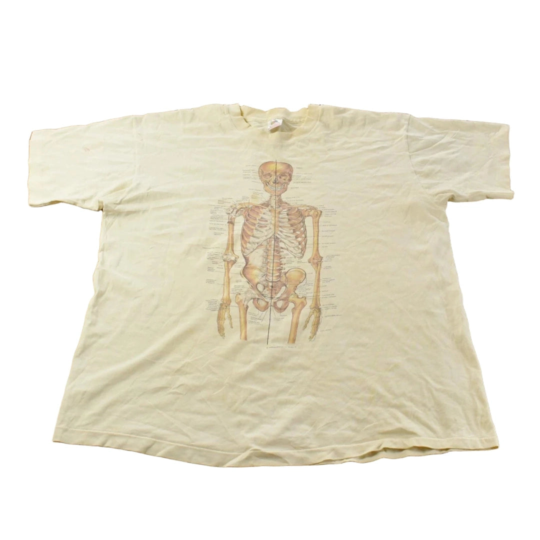 Vintage 1990's Skeleton Anatomy Souvenir T-Shirt Men's L