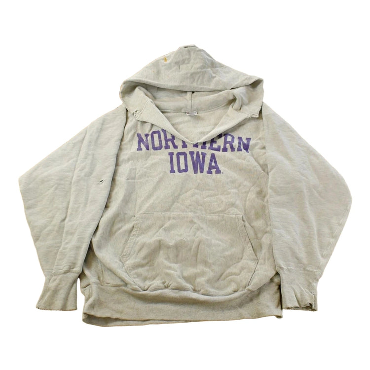 Vintage 1990s University of Northern Iowa Distressed Champion Reverse Weave Hoodie Sweatshirt Men's 2XL