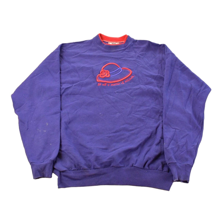 Vintage 1990s Top Stitch Attitude Crewneck Sweatshirt Women's L