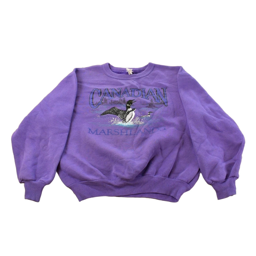 Vintage 1990s Canadian Marshlands Loon Crewneck Sweatshirt Men's M