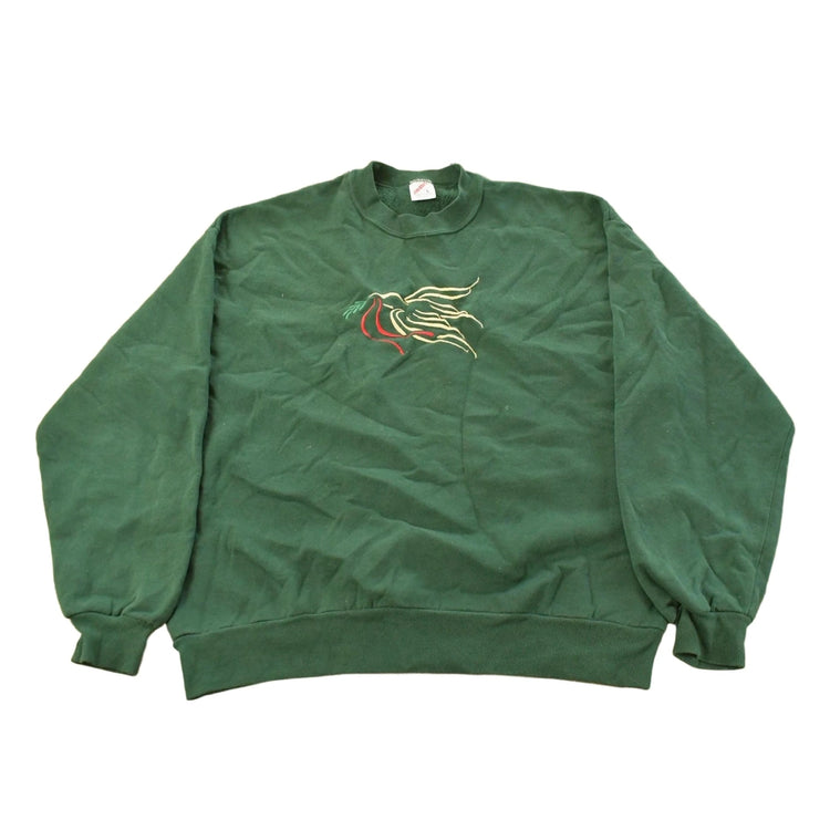 Vintage 1990s JERZEES Bird Embroidered Souvenir Crewneck Sweatshirt Men's L