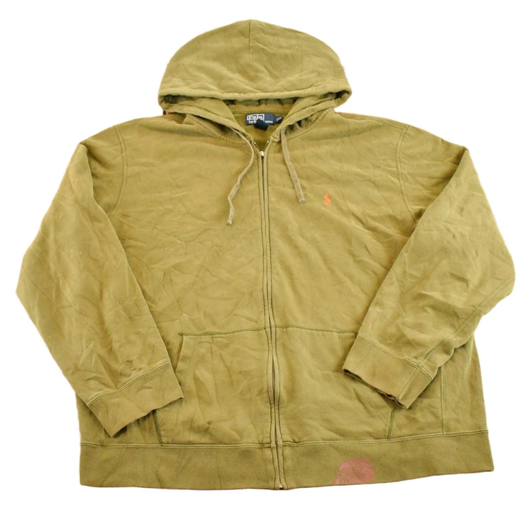 Vintage 1990s Polo By Ralph Lauren Zip Up Hoodie Sweatshirt Men's XXL