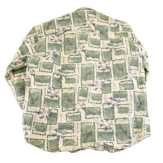 Vintage 1990s Woolrich Christman AOP Button Up Shirt Men's M