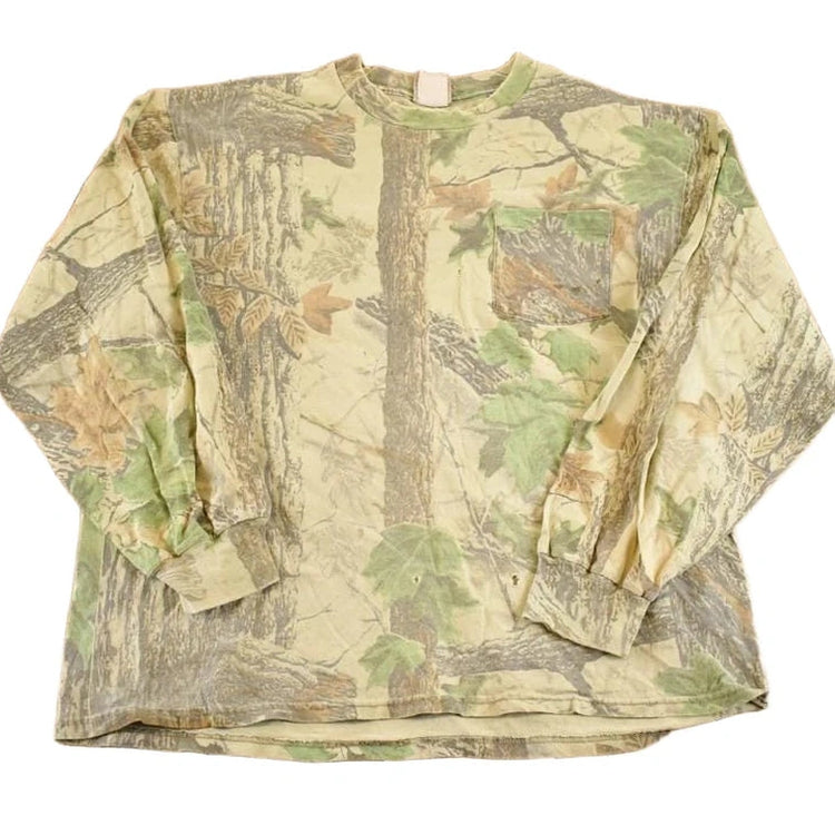 Vintage 1980s Jerzees Outdoors Realtree Camo Crewneck Shirt Men's L