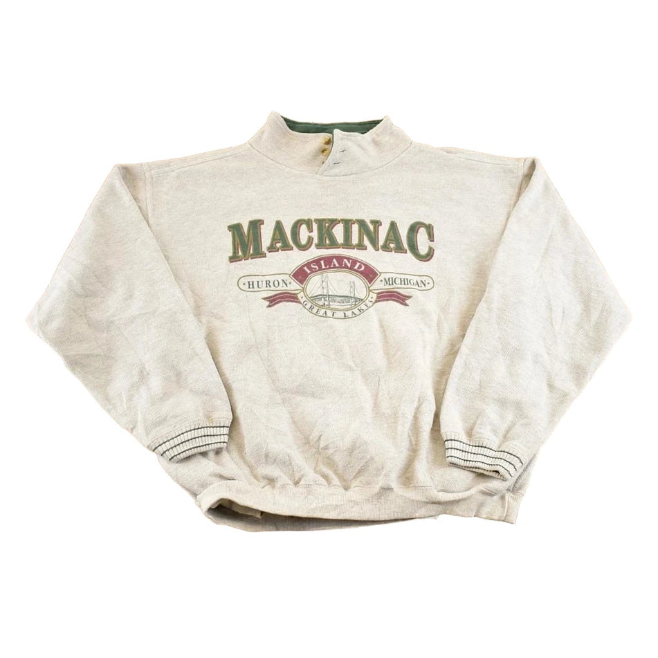 Vintage 1990s Mackinac Island Souvenir Gear For Sports Sweatshirt Men's L