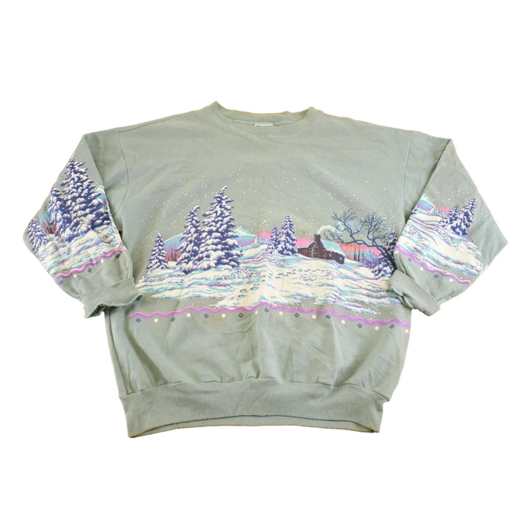 Vintage 1980s Lifestyles AOP Outdoorsman Souvenir Crewneck Sweatshirt Womens XL