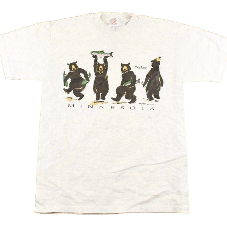 Vintage 1990's Minnesota Fish Envy Souvenir Funny Bears T-Shirt Men's S