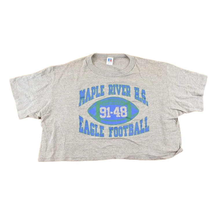 Vintage 1990's Maple River High School Football Souvenir T-Shirt Women's XL Cropped