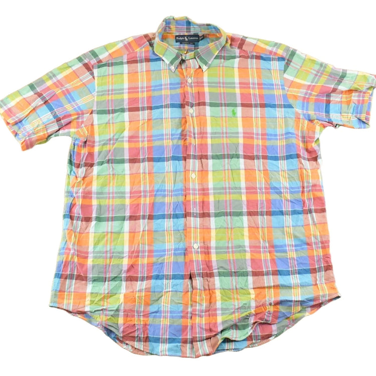 Vintage 1990s Ralph Lauren Classic Fit Plaid Button Up Shirt Men's XL
