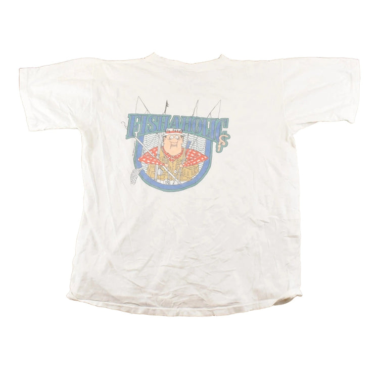 Vintage 1990's Fishaholic Funny Cartoon Fish T-Shirt Men's L