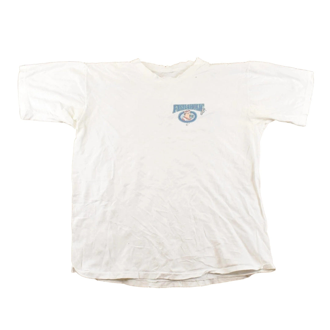 Vintage 1990's Fishaholic Funny Cartoon Fish T-Shirt Men's L