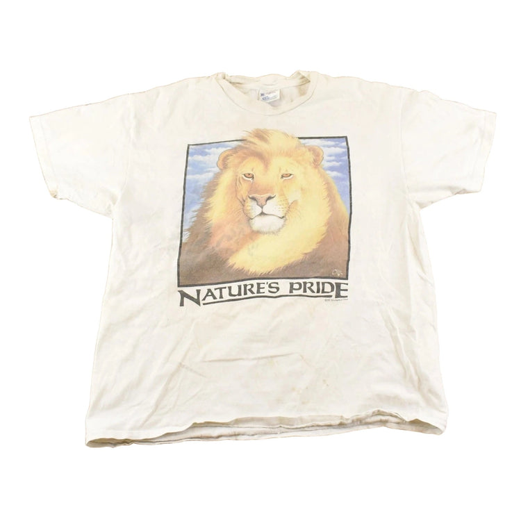 Vintage 1990's Thrashed Lion Nature's Pride Souvenir Travel T-Shirt Men's L