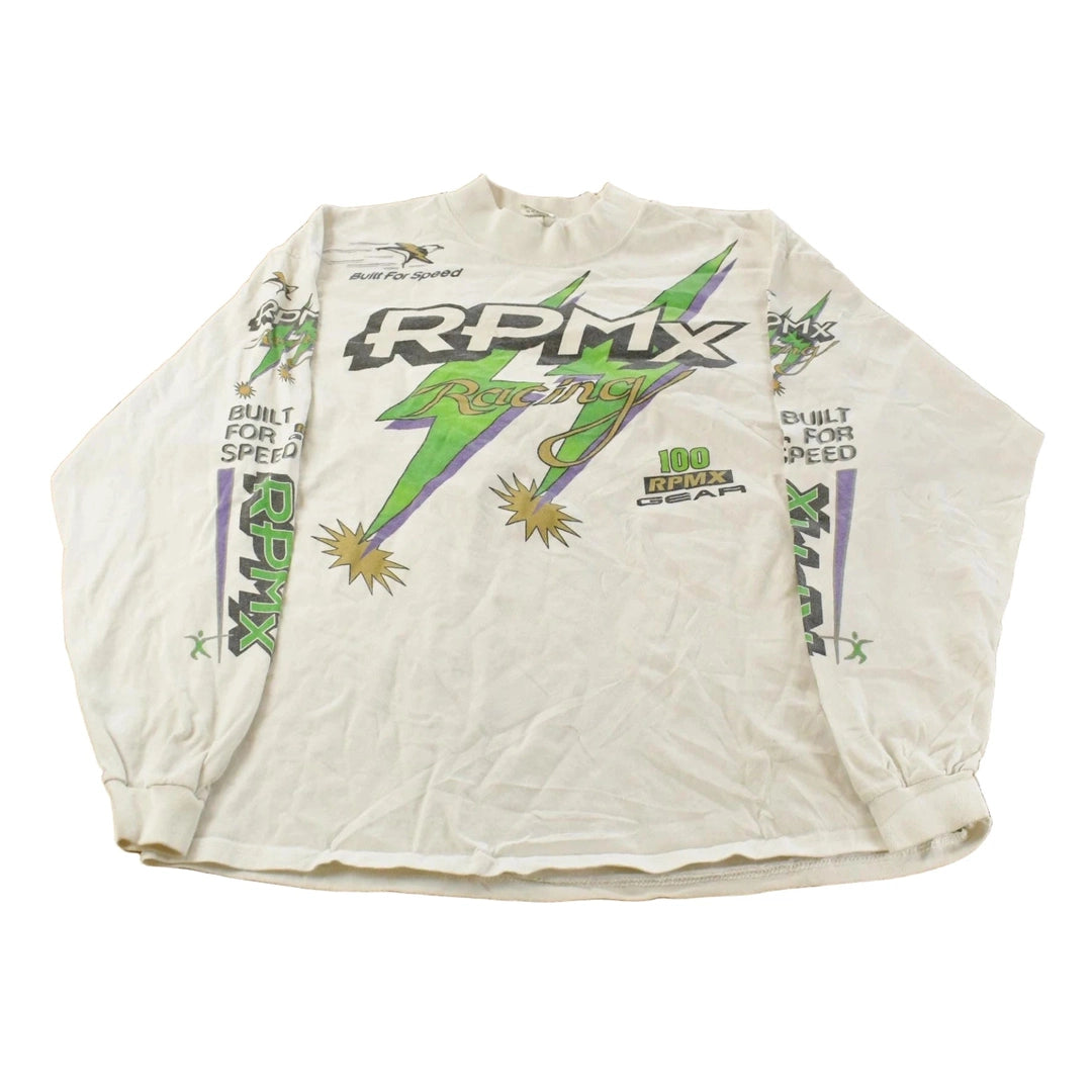 Vintage 1990s RPMX Motocross Racing All Over Print Long Sleeve T-Shirt Men's XL