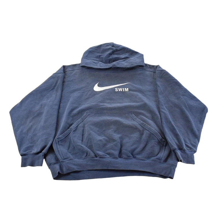 Vintage 2000s Nike Swim Big Swoosh Hoodie Sweatshirt Mens Large