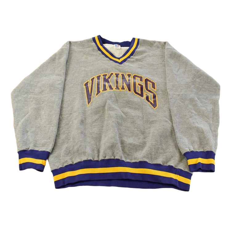 Vintage 1990s Minnesota Vikings NFL V Neck Sweatshirt Men's XL