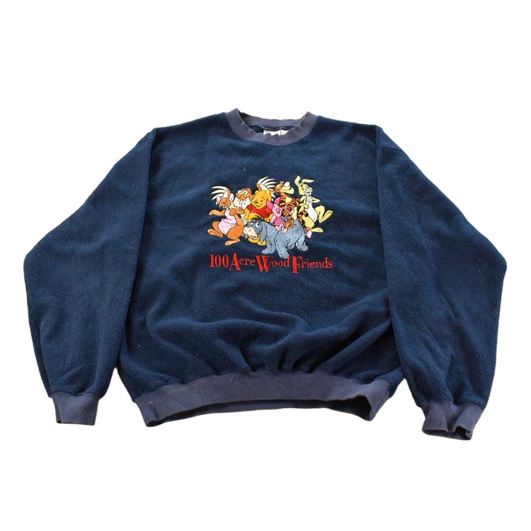 Vintage 1990s Pooh 100 Acre Wood Disney Fleece Crewneck Men's Small