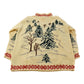 Vintage 1990s All Week Long Wool Mock Neck Winter Landscape Nordic Knit Sweater Men's M