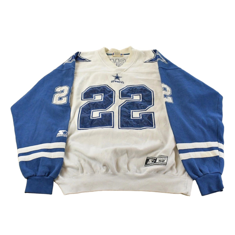Vintage 1990s Emmitt Smith Dallas Cowboys Starter Jersey Sweatshirt Men's XL