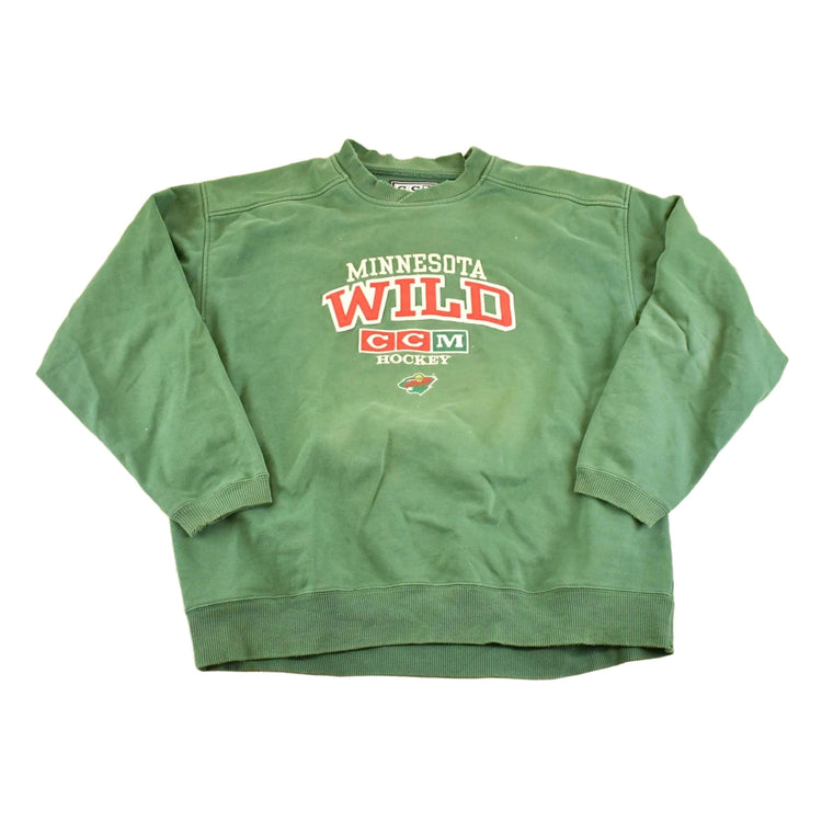 Vintage 1990s Minnesota Wild CCM Crewneck Sweatshirt Men's L