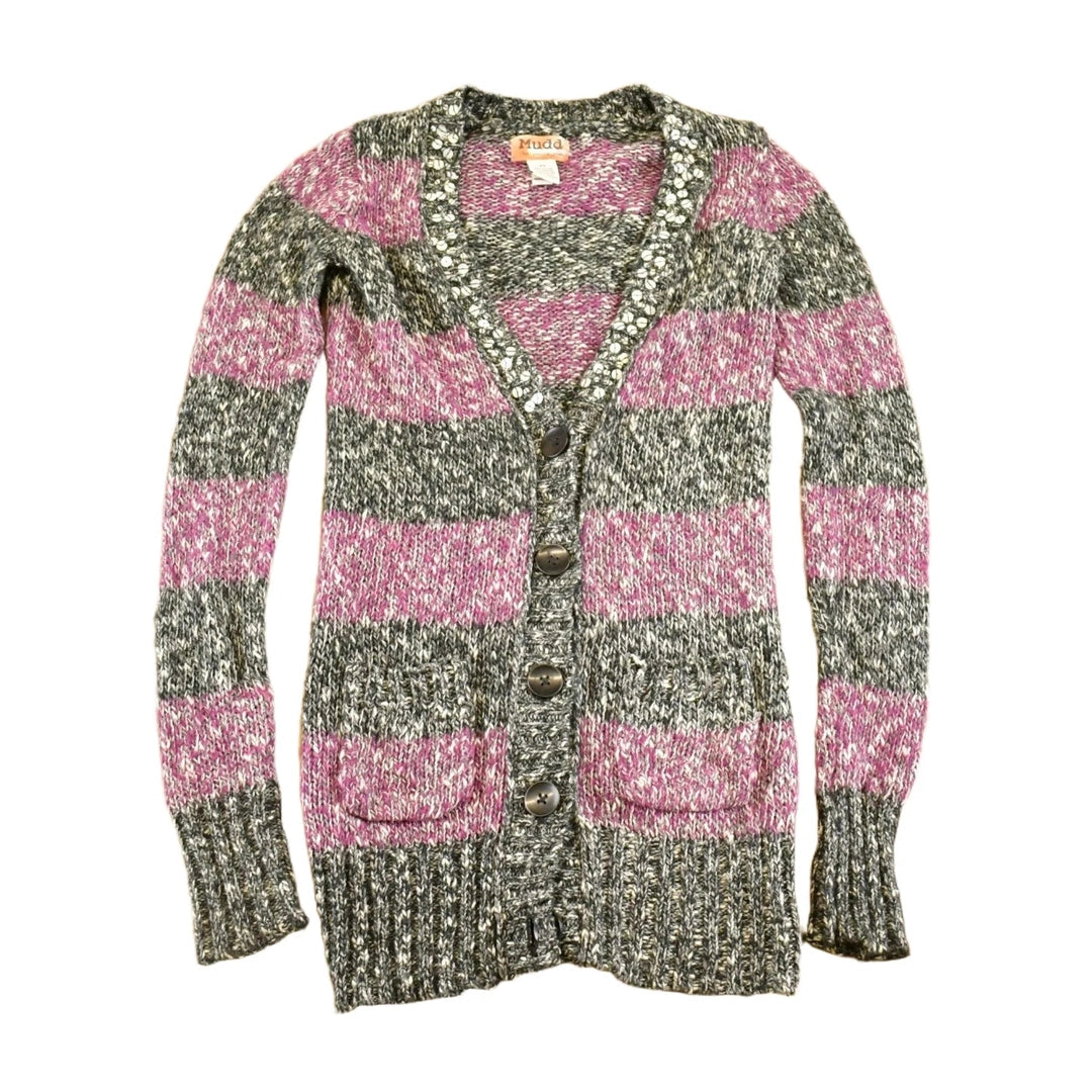 Vintage 1990s Mudd Abstract Knit Cardigan Sweater Women's Long XS