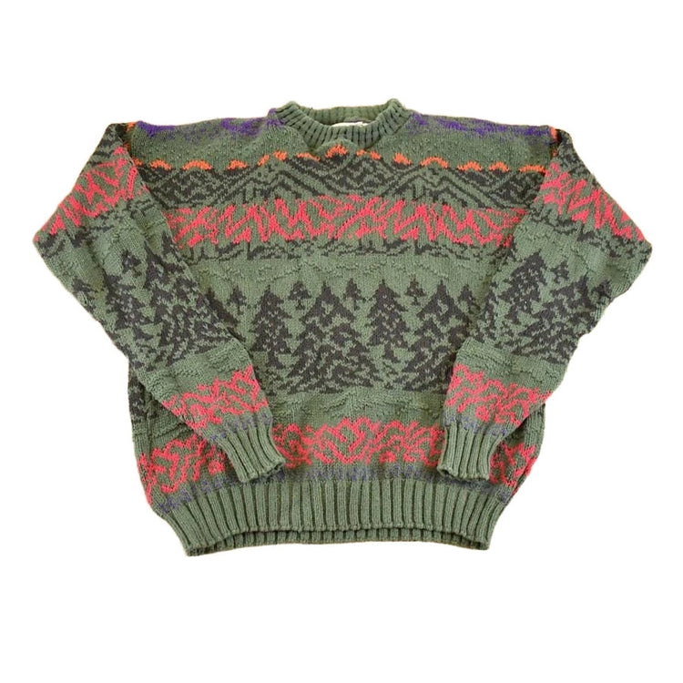 Vintage 1990s Rei Chunky Cable Knit Crewneck Sweater Men's M