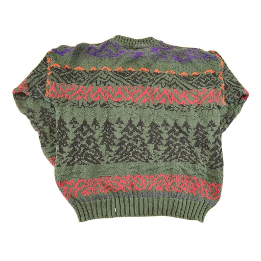 Vintage 1990s Rei Chunky Cable Knit Crewneck Sweater Men's M