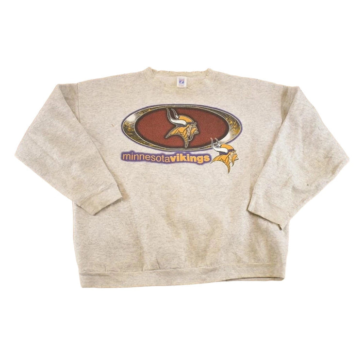 Vintage 1990s Logo 7 Minnesota Vikings Crewneck Sweatshirt Men's L