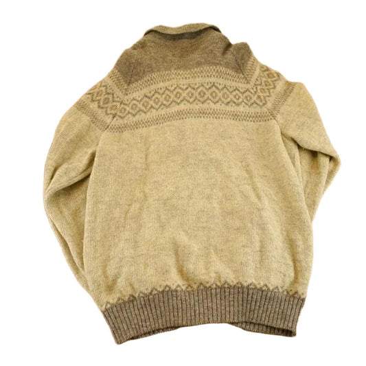 Vintage 1980s Tundra AOP Wool Knit Full Zip Sweater Men's M