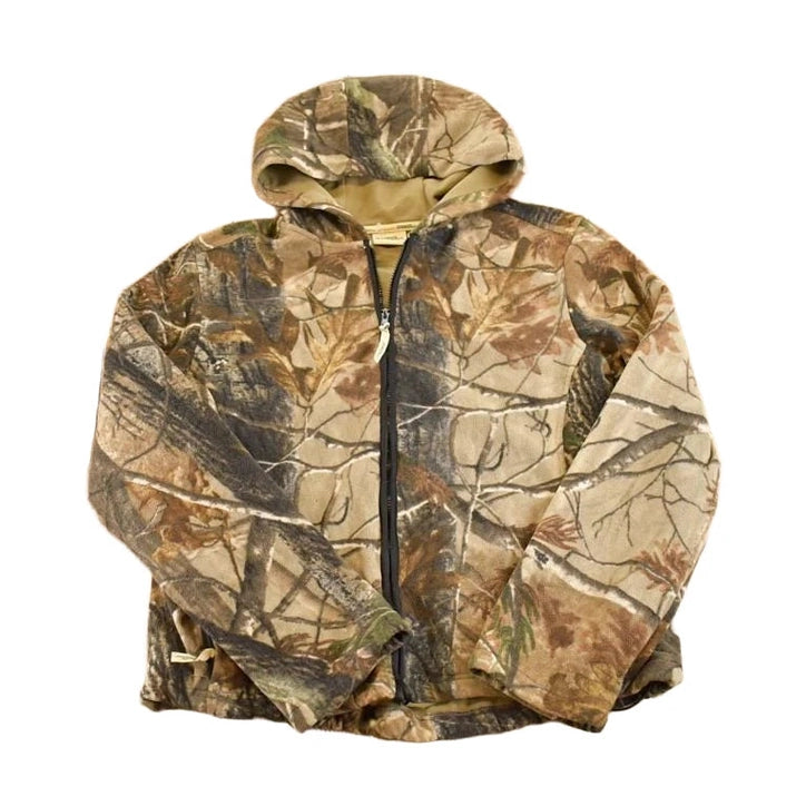 Vintage 1990s Gander MTN Realtree Fleece Full Zip Hoodie Sweater Women's M