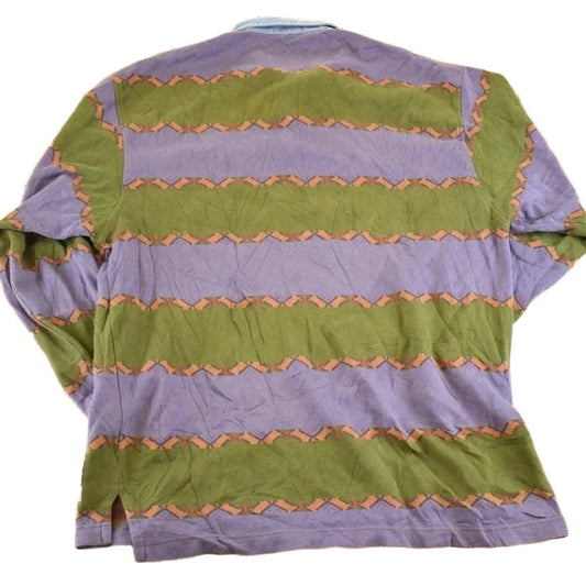 Vintage 1990s Fila Abstract Striped Button Up Shirt Men's L