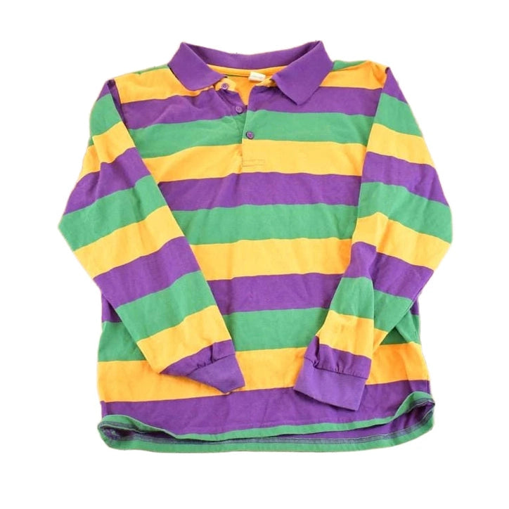 Vintage 1980s JJJ Striped Quarter Button Up Shirt Men's S