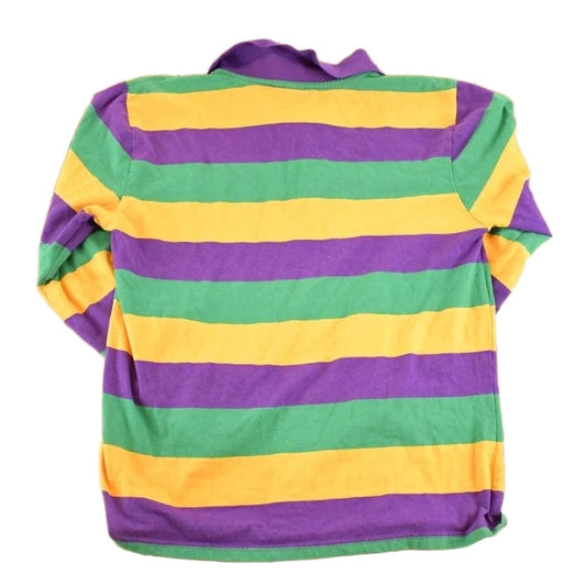 Vintage 1980s JJJ Striped Quarter Button Up Shirt Men's S