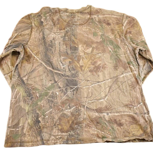 Vintage 1990s Gander Realtree Camo Quarter Button Crew Neck Shirt Mens XL