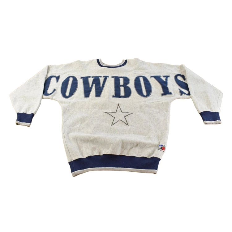 Vintage 1990s Dallas Cowboys Big Spell Out Graphic Crewneck Sweatshirt Men's L