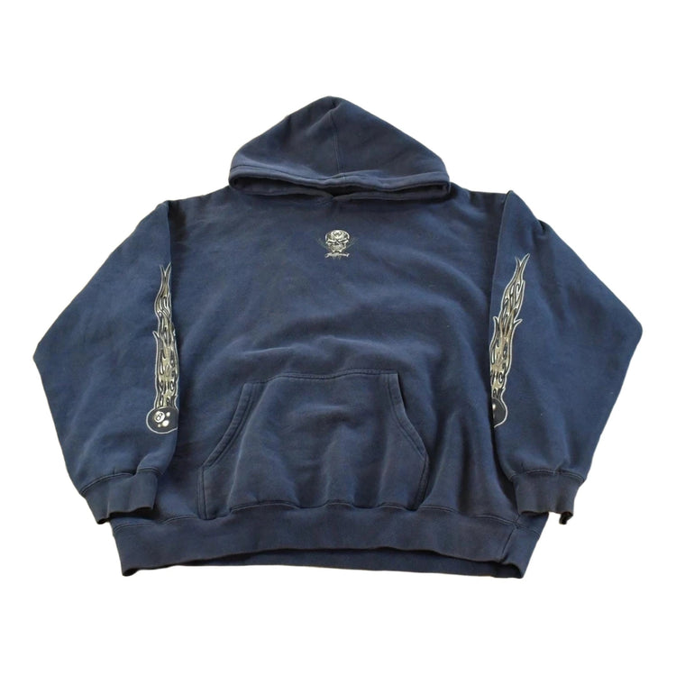 Vintage 1990s Bullhead Skull 8 Ball Graphic Hoodie Men's XL