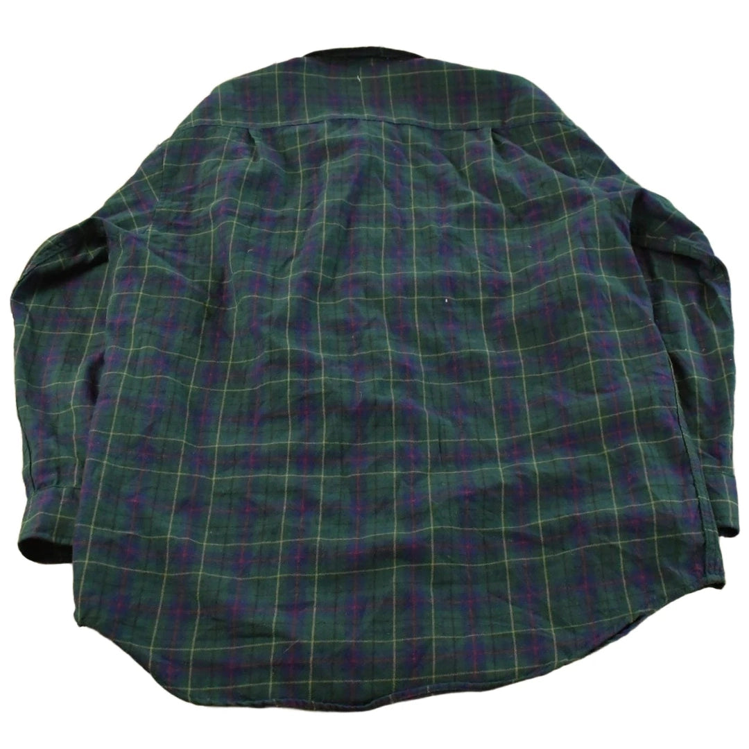Vintage 1990s Pendleton Wool Flannel Button Up Shirt Men's Large Long