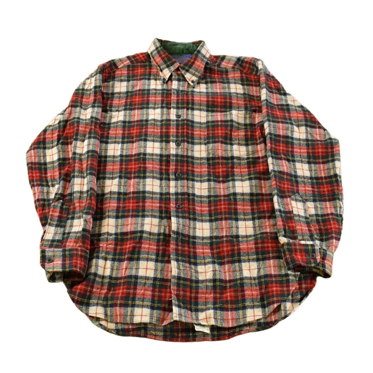 Vintage 1980s Pendleton Wool Flannel Button Up Shirt Men's M