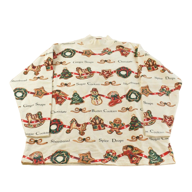 Vintage 1990s Nutcracker Mock Neck Christmas Crewneck Sweatshirt Men's M