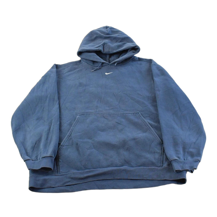 Vintage 1990s Nike Embroidered Mini Middle Swoosh Hoodie Men's L