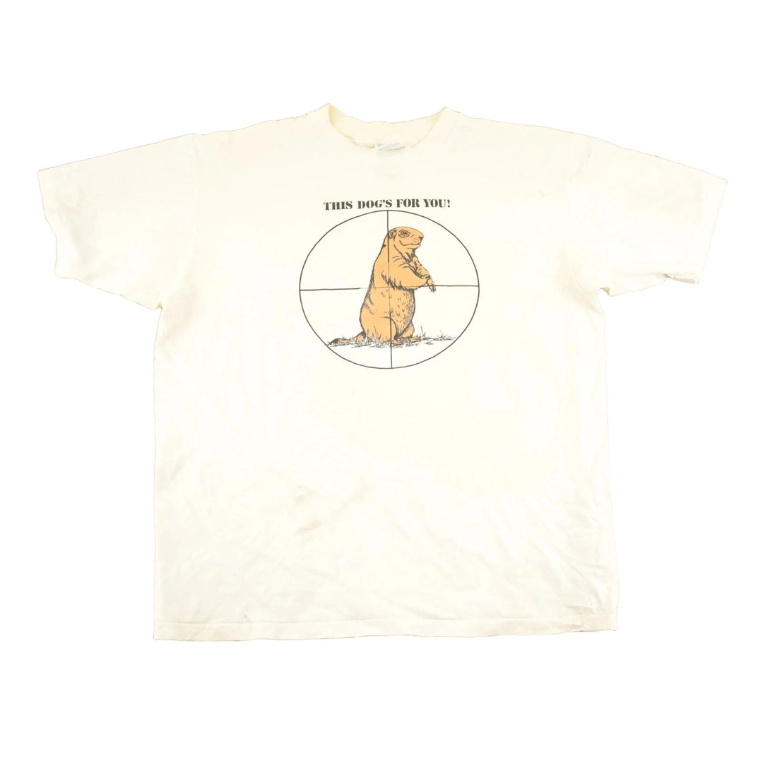 Vintage 1990's Groundhog Hunting Souvenir Travel T-Shirt Men's L