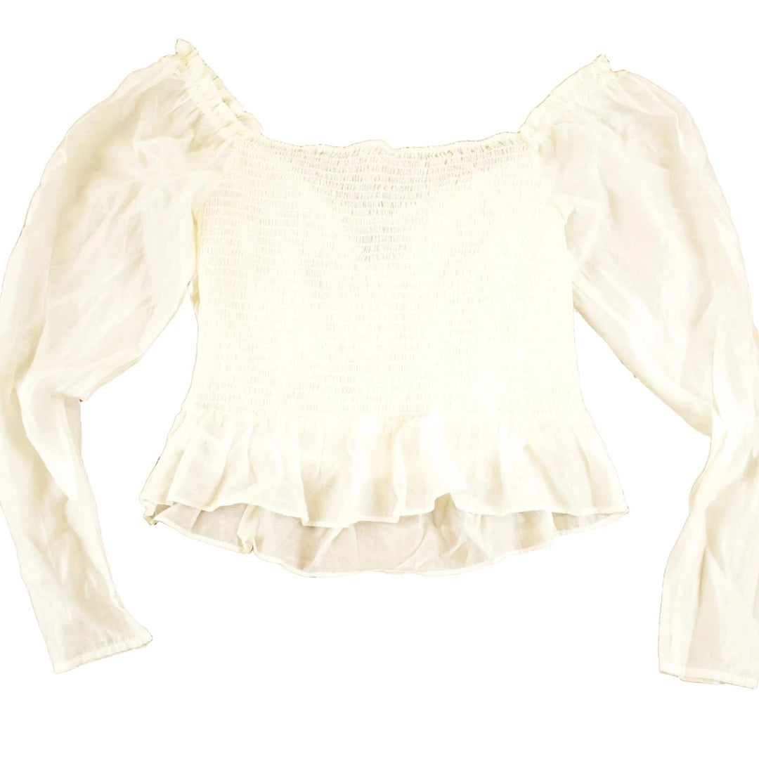 Vintage Y2K Fancy Lace Dress Shirt Women's L