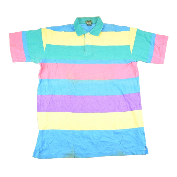 Vintage 1980s Izod Striped Button Up Shirt Men's XL