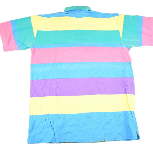 Vintage 1980s Izod Striped Button Up Shirt Men's XL